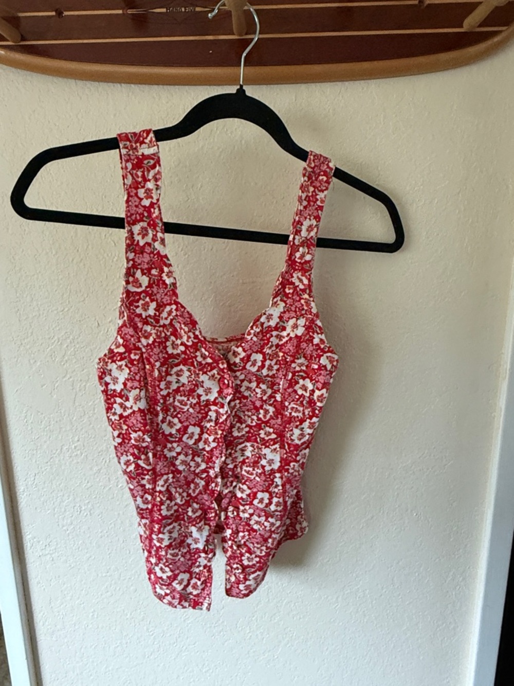 Kimchi Blue Pink Floral Tank with White Accents